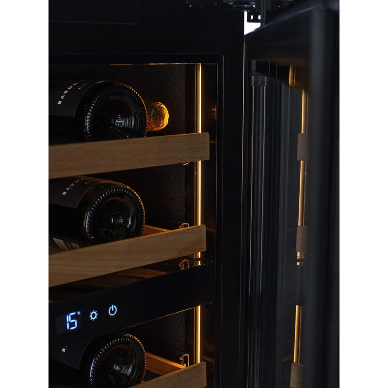 CELLA Wine & Beer Undercounter Fridge Bundle 600mm, Black Glass