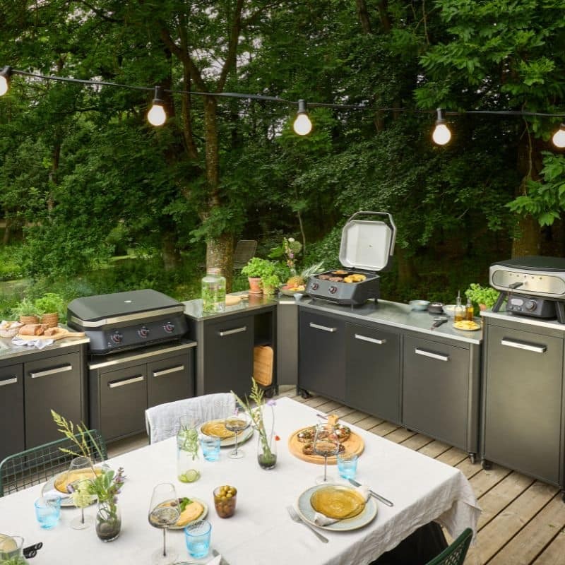 Cozze Corner Table Stainless Steel Outdoor Kitchen Unit 70.5 × 70.5cm