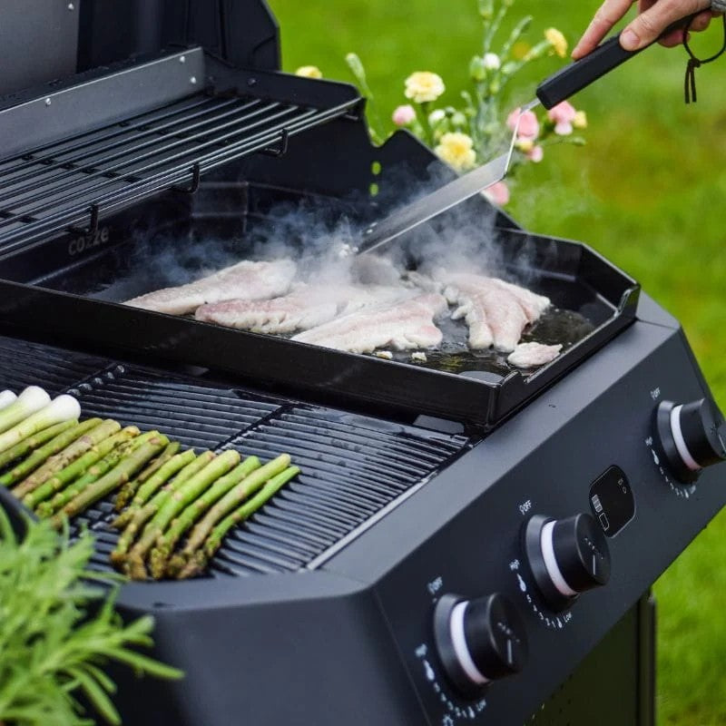 Cozze G-800 Combo Stainless Steel Gas Plancha Grill with Warming Rack