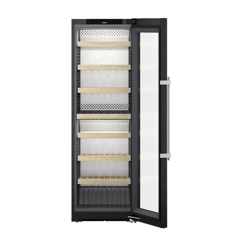 Liebherr Vinidor WPbsi 5252 Steel Wine Cabinet 155 Bottle with Glass Door, Black