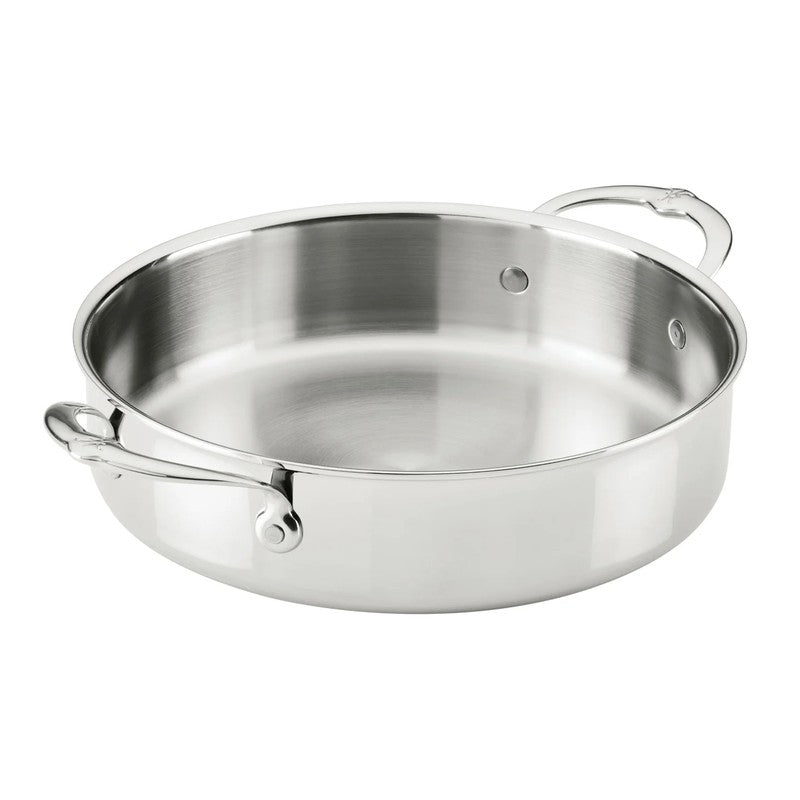 Hestan ProBond Luxe Stainless Steel Sauteuse Pan with Lid, Mirror-Polished