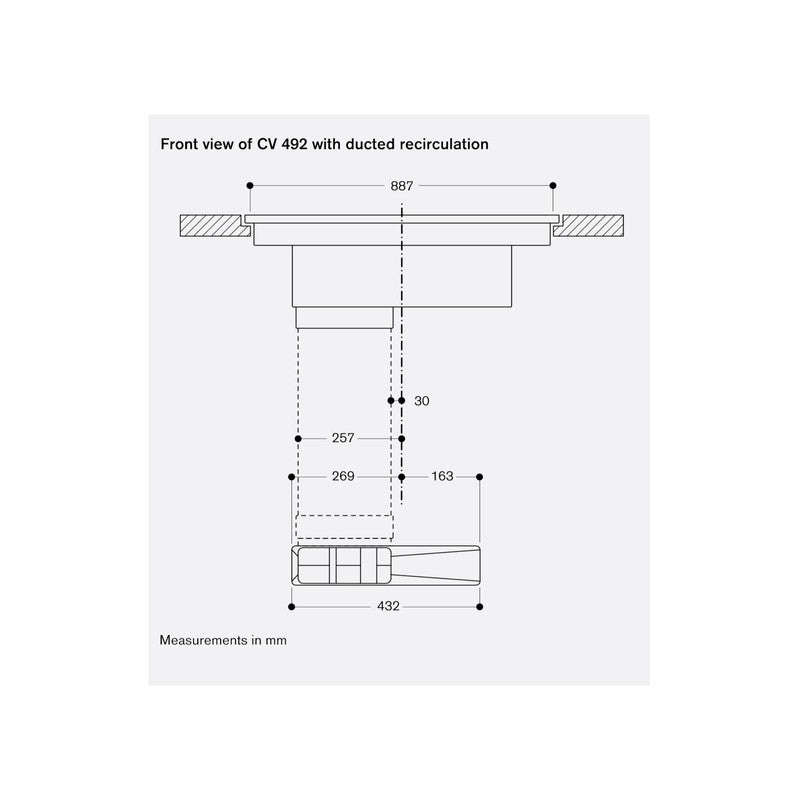 Gaggenau 400 Series CV492105 Flex Induction Cooktop 90cm with Integrated Ventilation System, Black