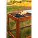 Blok ENKAI Corten Steel Charcoal Table Grill with Stainless Half Top & Round Bar Grill Top