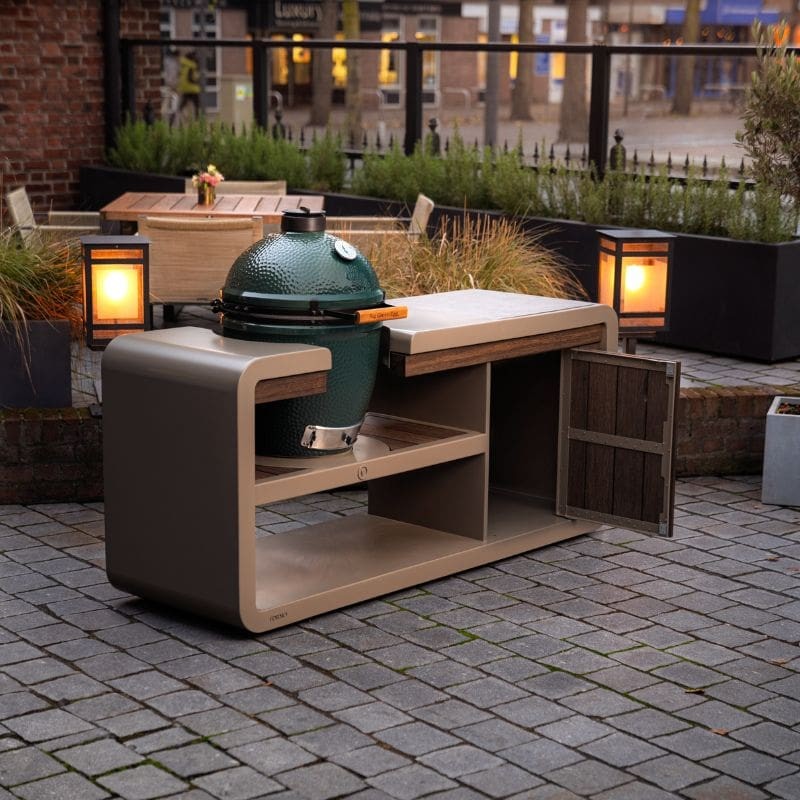 Adezz Forno Kamado Station Ceramic & Bamboo Outdoor Kitchen, Corten Steel or Powder-Coated Aluminium