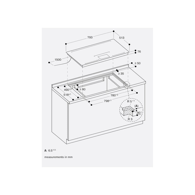 Gaggenau 400 Series CX482101 Full Surface Induction Cooktop 80cm, Black