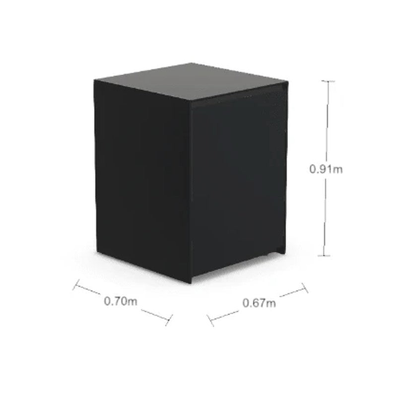 Fontana Ignes Magnelis® Steel Door Cabinet 65 with Porcelain Ceramic Worktop, Black