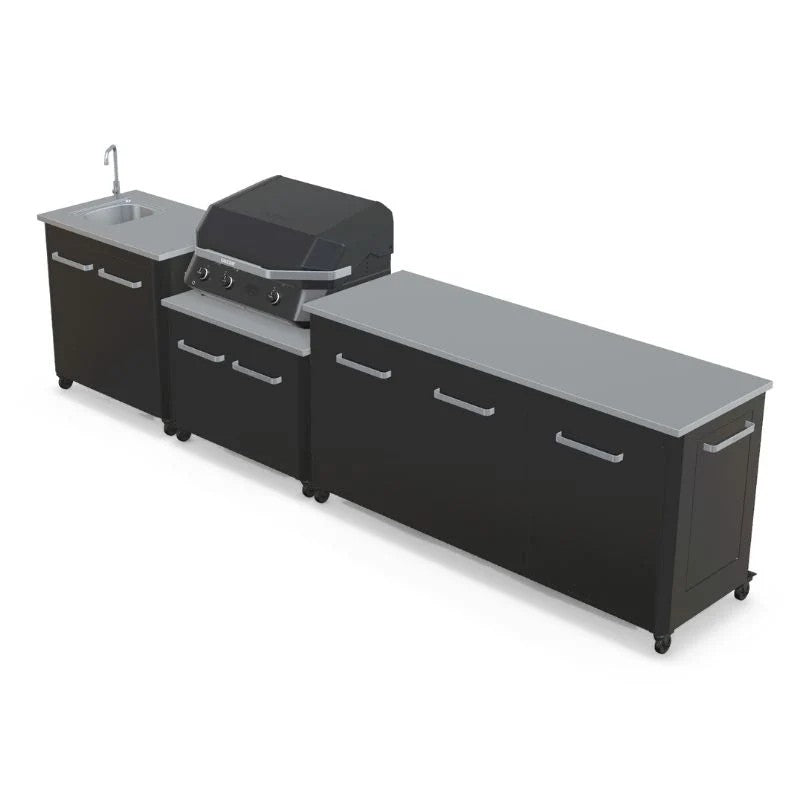 Cozze Modular Outdoor Kitchen Steel with Gas Grill, Extra Storage & Sink