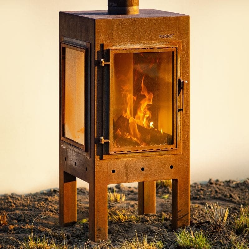 Adezz Forno DIGNA Corten Steel Outdoor Fireplace with Front Door