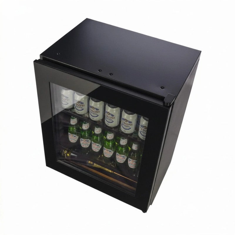 CELLA KITCHENLINE BV30B-TO Shallow Drinks Fridge 60cm Undercounter, Black Glass
