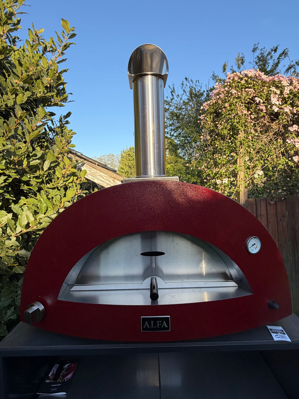 Alfa Forni Moderno 5 Pizze Hybrid Pizza Oven - Antique Red