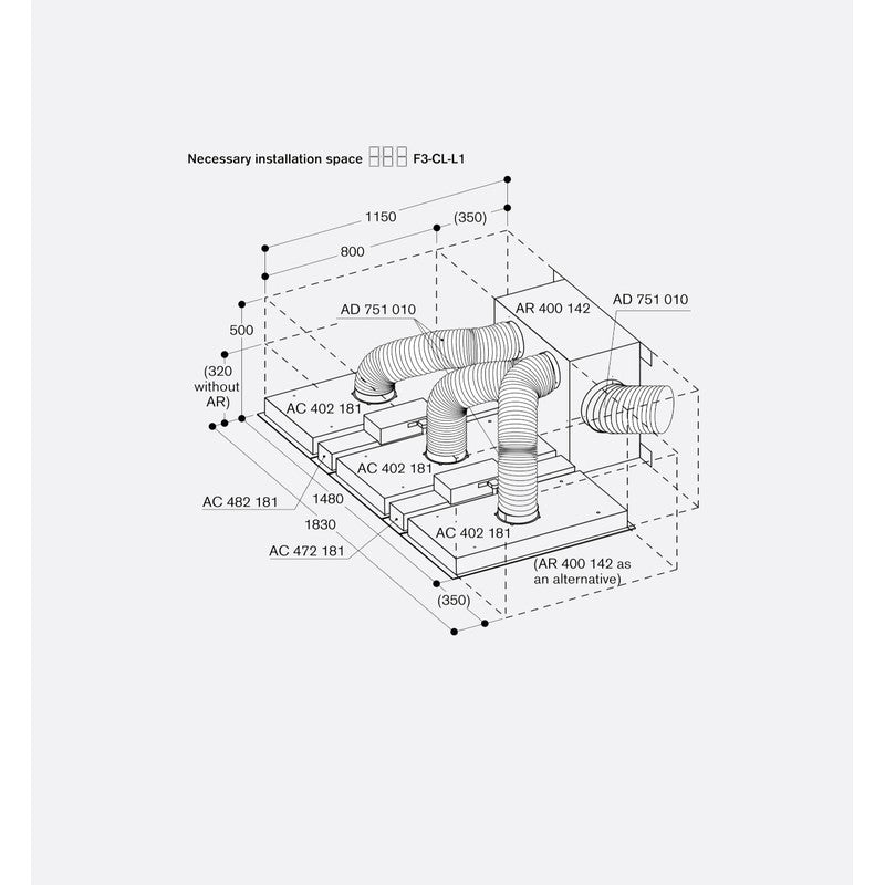 Gaggenau 400 Series AC482181 Stainless Steel Ceiling Extraction 80cm
