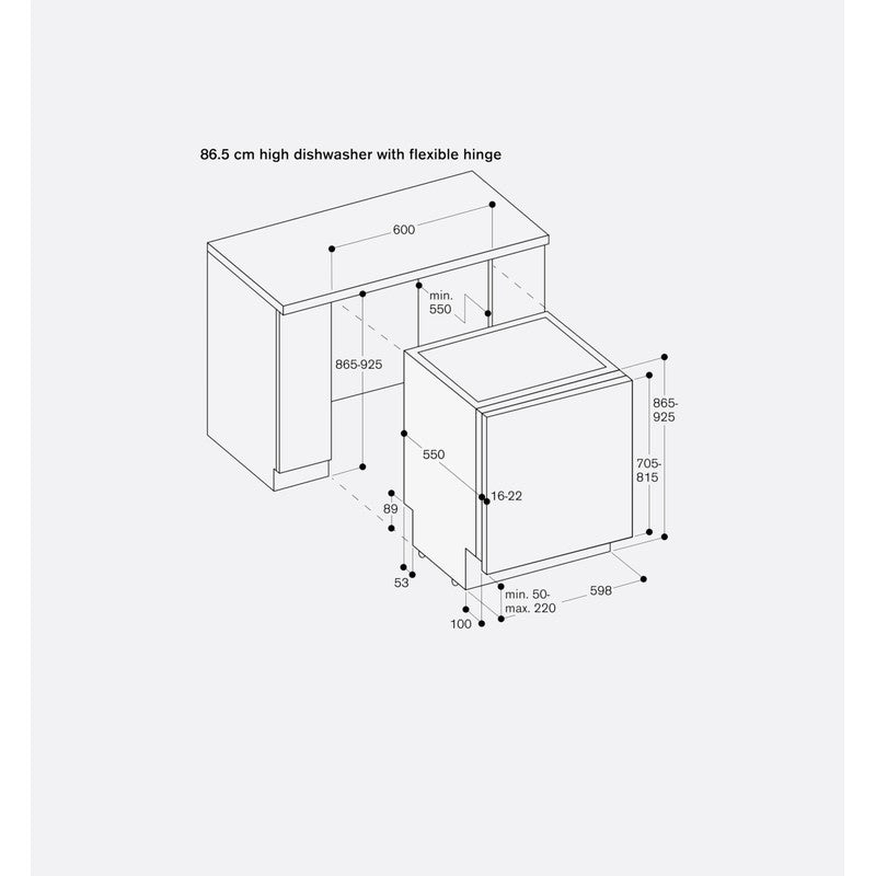 Gaggenau 400 Series DF481101F 60cm Fully-Integrated Dishwasher with Variable Hinge