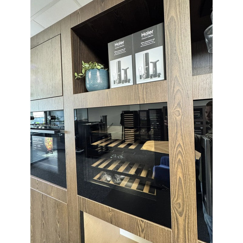 CELLA WI-24B-TO Integrated Wine Cooler 24 Bottle, Black Glass