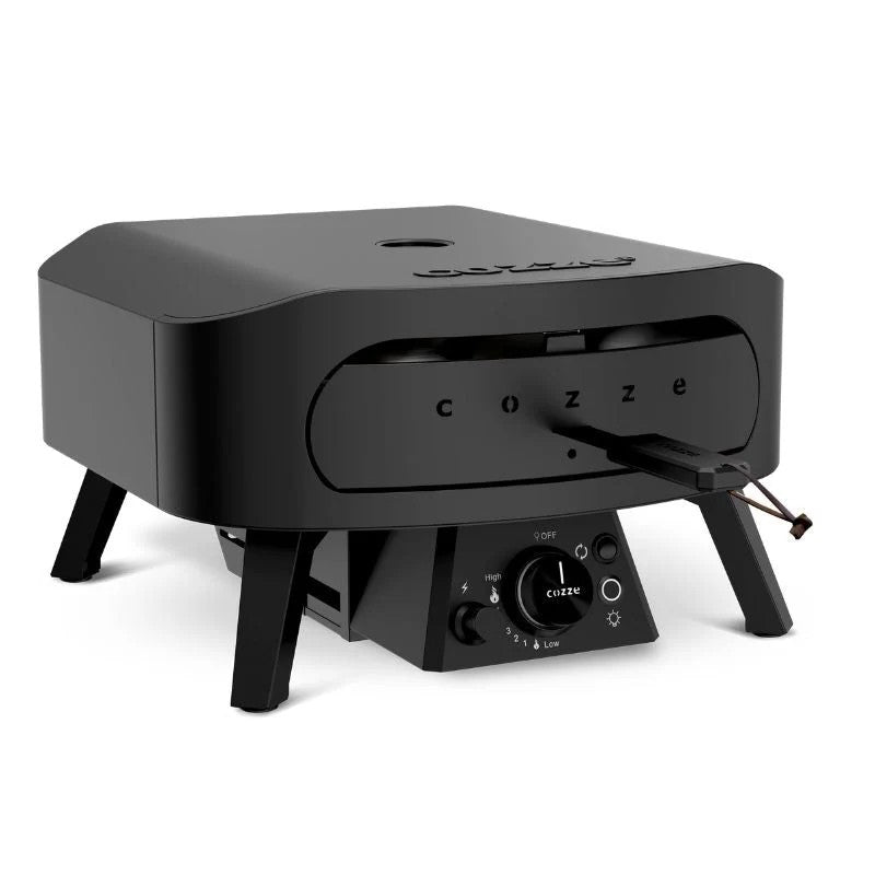 Cozze Rotate Gas Pizza Oven 13" with Cordierite Pizza Stone, Black