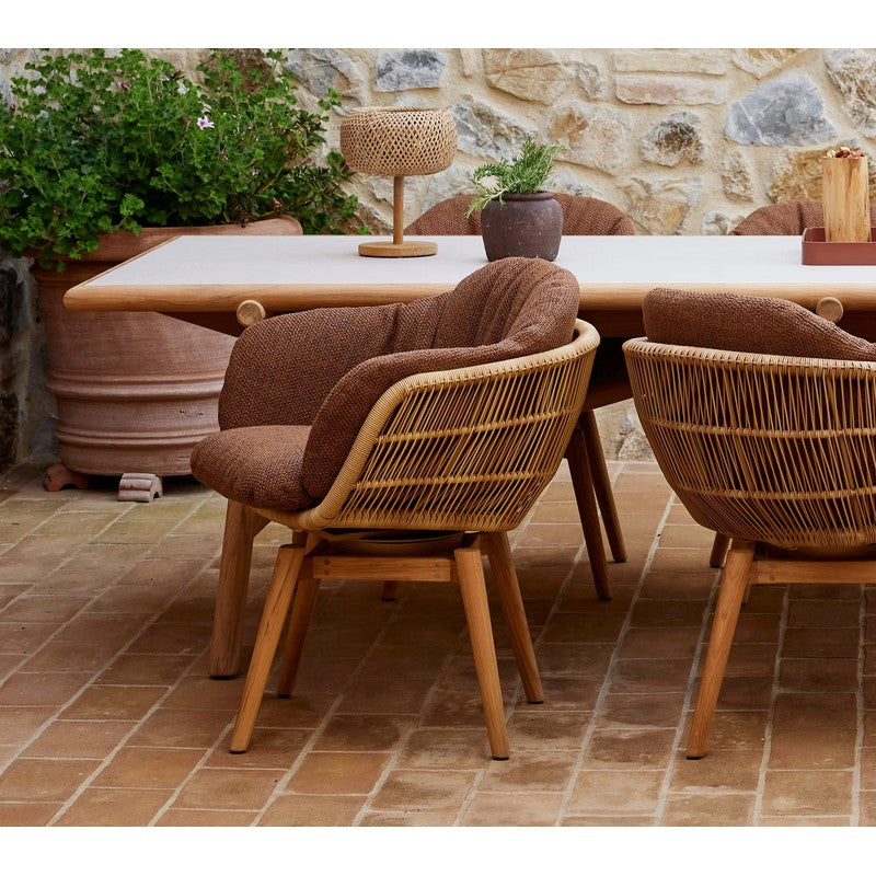 Cane-line Stay Outdoor Dining Chair with Teak Swivel