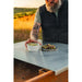 Blok ENKAI Corten Steel Charcoal Table Grill with Stainless Half Top & Round Bar Grill Top