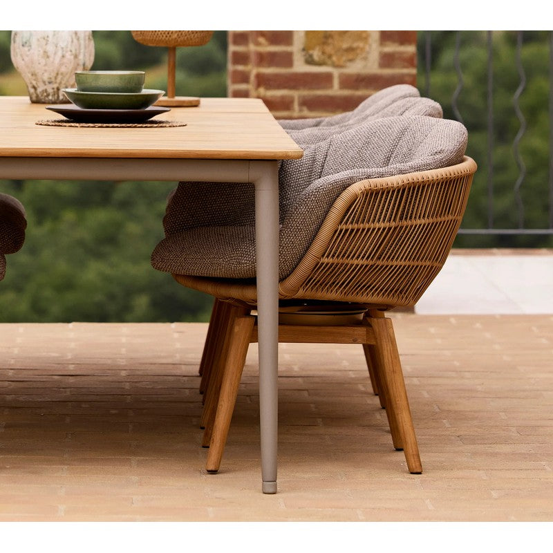 Cane-line Stay Outdoor Dining Chair with Teak Swivel