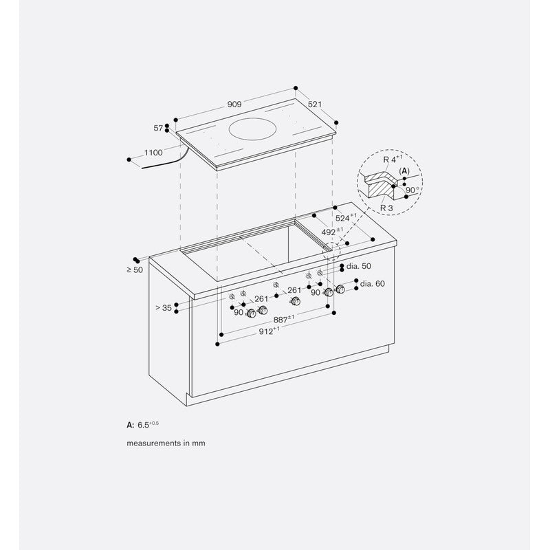 Gaggenau 400 Series VI492105 90cm Flex Induction Cooktop, Black