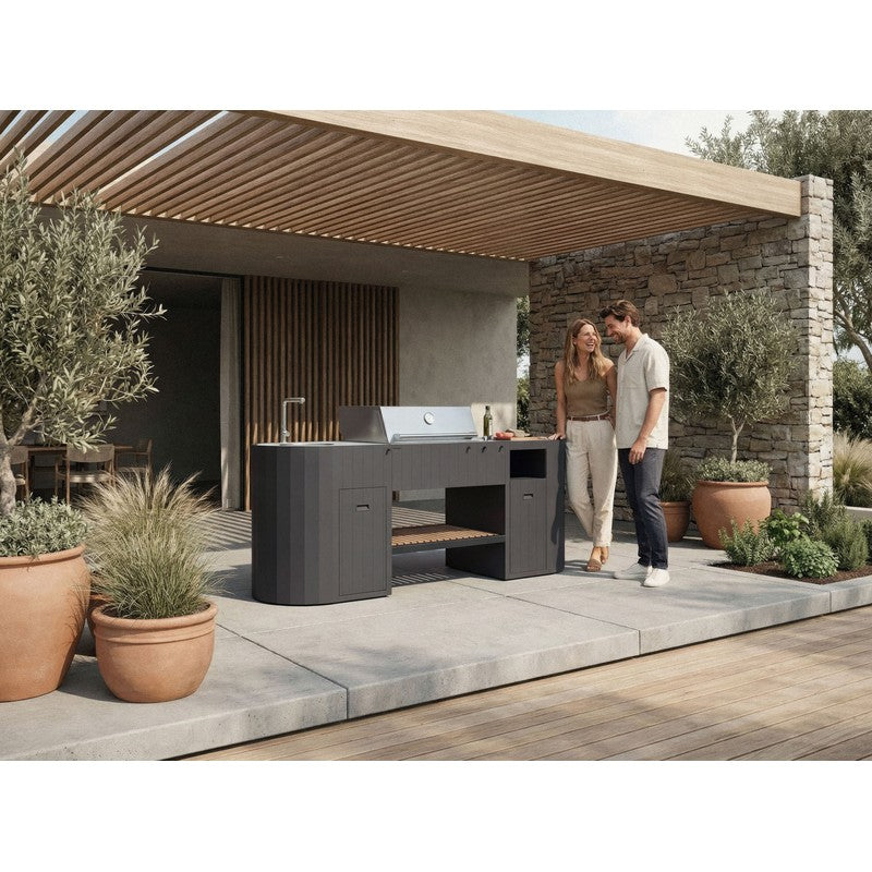 Q-boo OVO GL Dekton Outdoor Kitchen with Sink & Cover