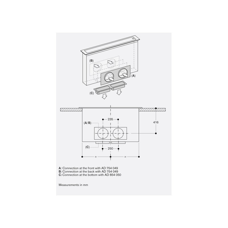 Gaggenau 400 Series AL400122 Stainless Steel Table Ventilation 120cm