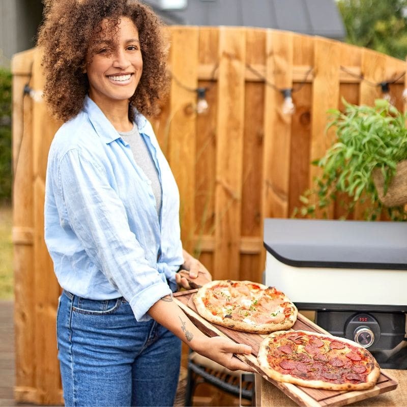 Cozze Rotate Gas Pizza Oven 17", Cordierite, White & Black