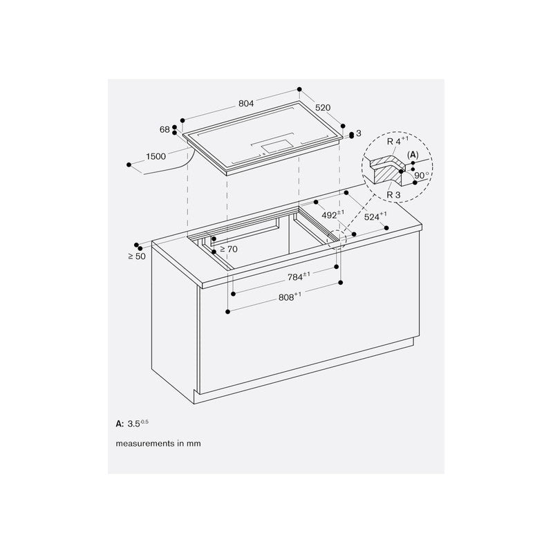 Gaggenau 400 Series CX482111 Stainless Steel Induction Cooktop 80cm, Black
