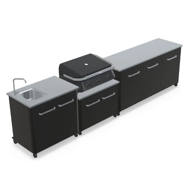 Cozze Modular Outdoor Kitchen Steel with Gas Grill, Extra Storage & Sink