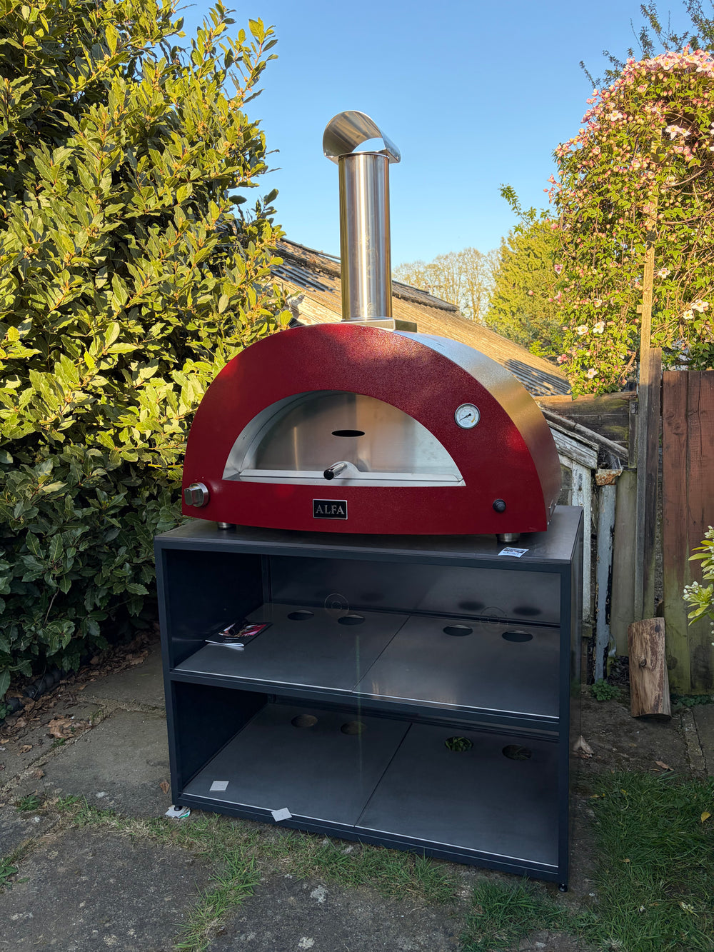 Alfa Forni Moderno 5 Pizze Hybrid Pizza Oven - Antique Red