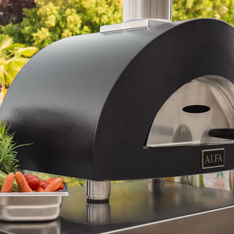 Alfa Forni Moderno 3 Pizze Hybrid Pizza Oven in Ardesia Grey