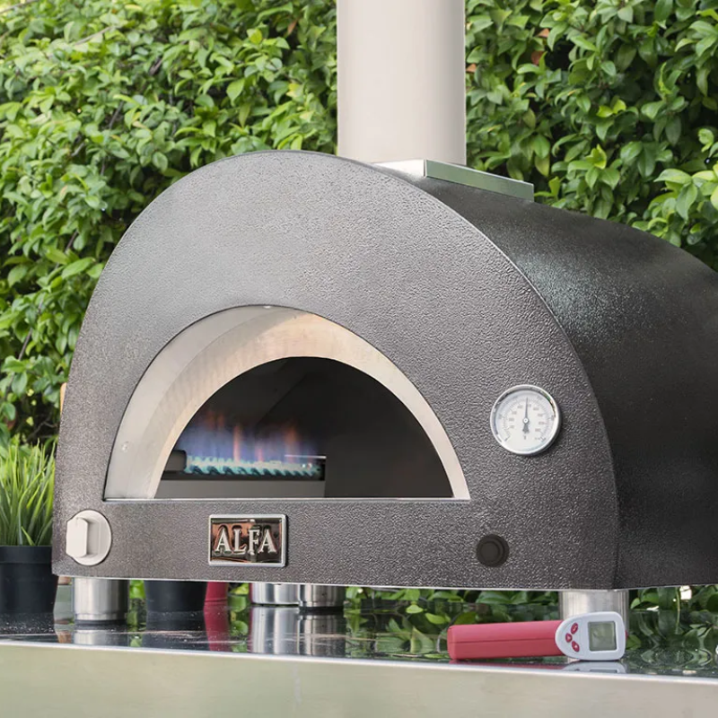 Alfa Forni Moderno 3 Pizze Hybrid Pizza Oven in Ardesia Grey