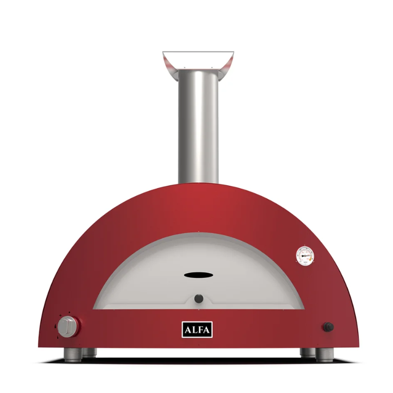 Alfa Forni Moderno 3 Pizze Hybrid Pizza Oven in Antique Red