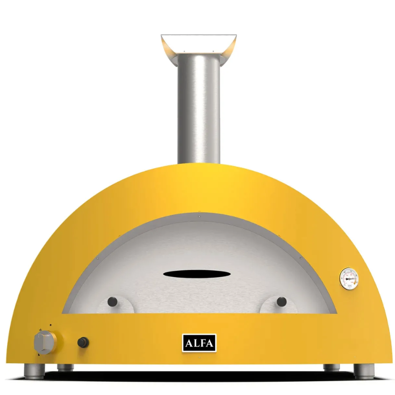 Alfa Forni Moderno 5 Pizze Wood Pizza Oven in Antique Red