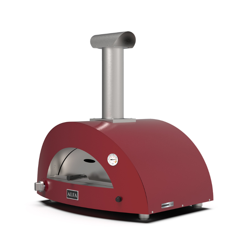 Alfa Forni Moderno 2 Pizze Hybrid Pizza Oven in Antique Red