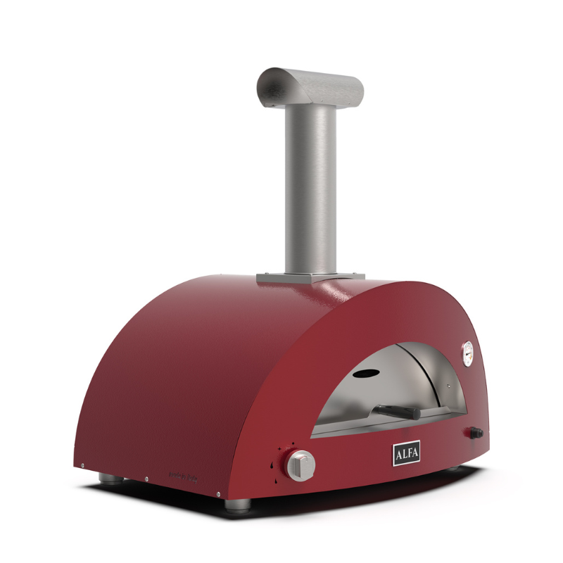 Alfa Forni Moderno 2 Pizze Hybrid Pizza Oven in Antique Red