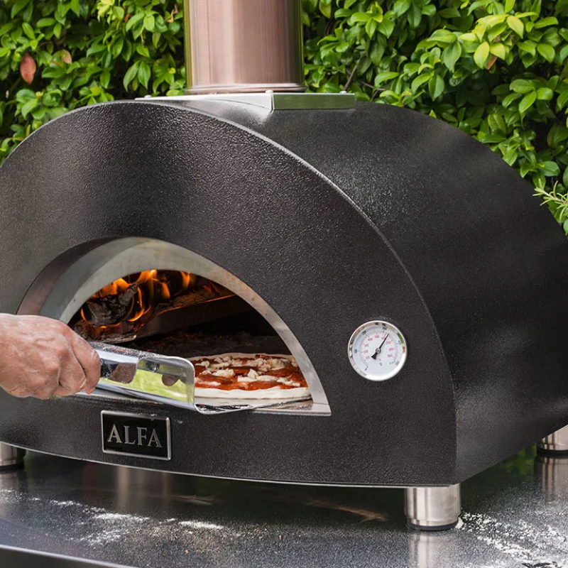 Alfa Forni Moderno 3 Pizze Hybrid Pizza Oven in Ardesia Grey