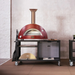 Alfa Forni Wood-fired pizza oven on wheels with a brick wall background