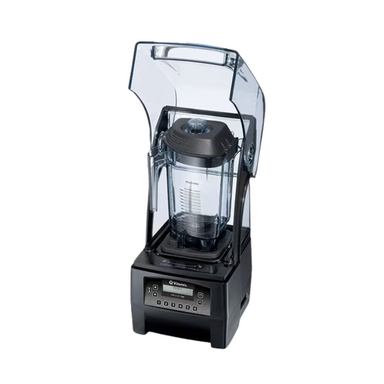Angled view on white background of  Vitamix The Quiet One On Counter Blender