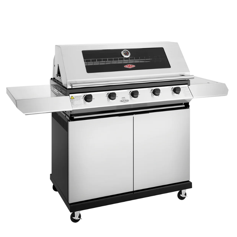 Beefeater 1200S Series 5 Burner BBQ & Side Burner Trolley in Stainless Steel