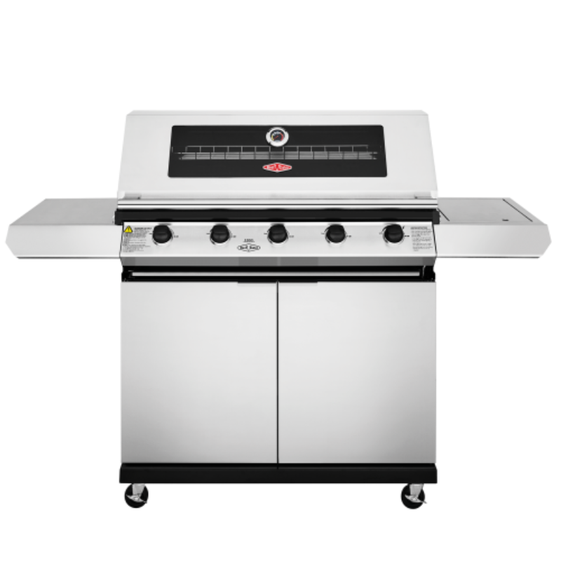 Beefeater 1200S Series 5 Burner BBQ & Side Burner Trolley in Stainless Steel