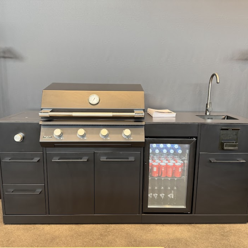 Brabura Lite Maxi 4 Outdoor Kitchen With 4 Burner Built In BBQ, Sink, Fridge and Side Burner