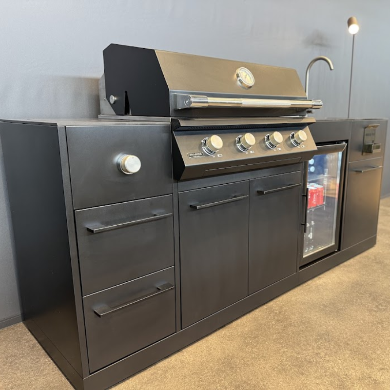 Brabura Lite Maxi 4 Outdoor Kitchen With 4 Burner Built In BBQ, Sink, Fridge and Side Burner