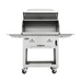 Bull_Bison_BBQ_Charcoal_Cart with open grill on white background with side arms