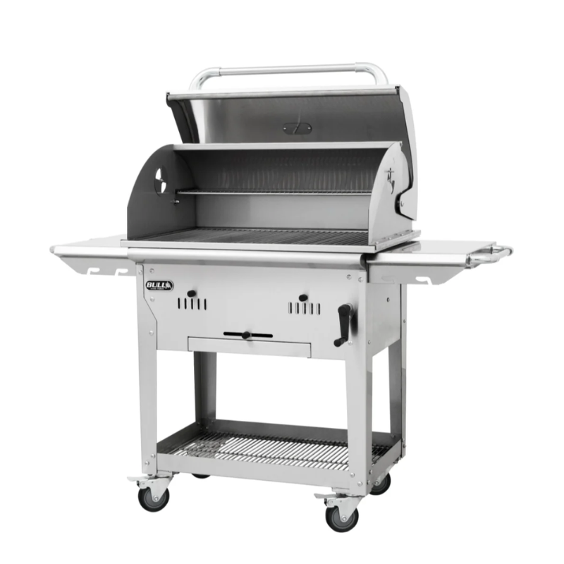 Bull_Bison_BBQ_Charcoal_Cart with open grill side view