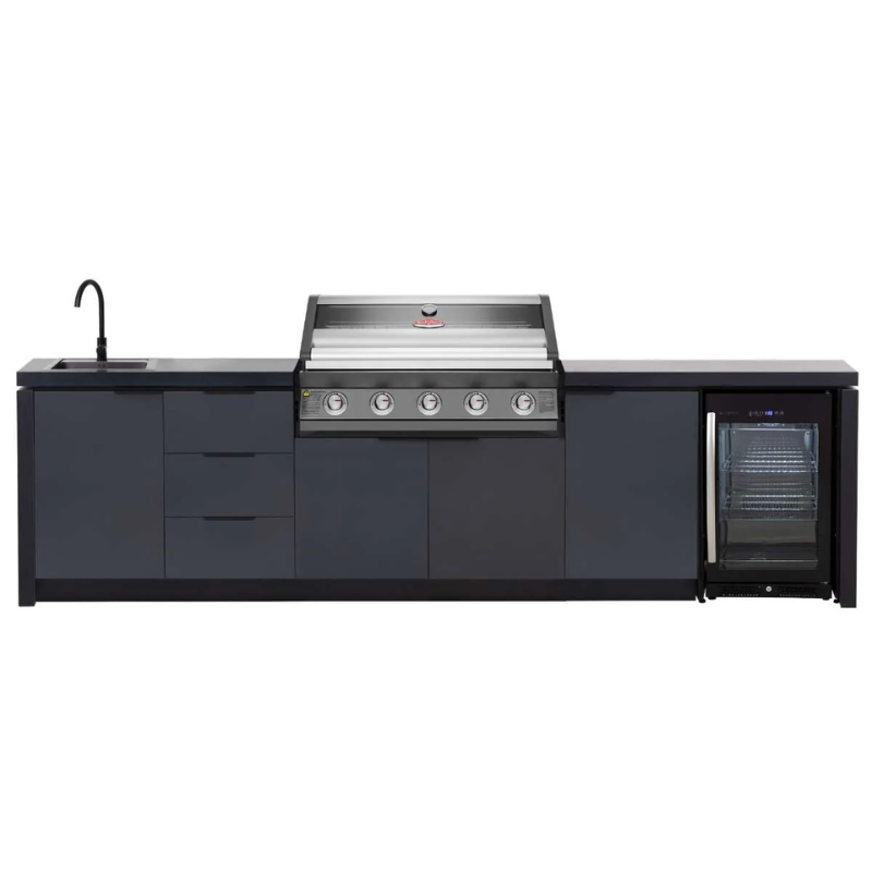 Cabinex Premium Outdoor Kitchen with BeefEater 1600E 5 Burner BBQ & Fridge