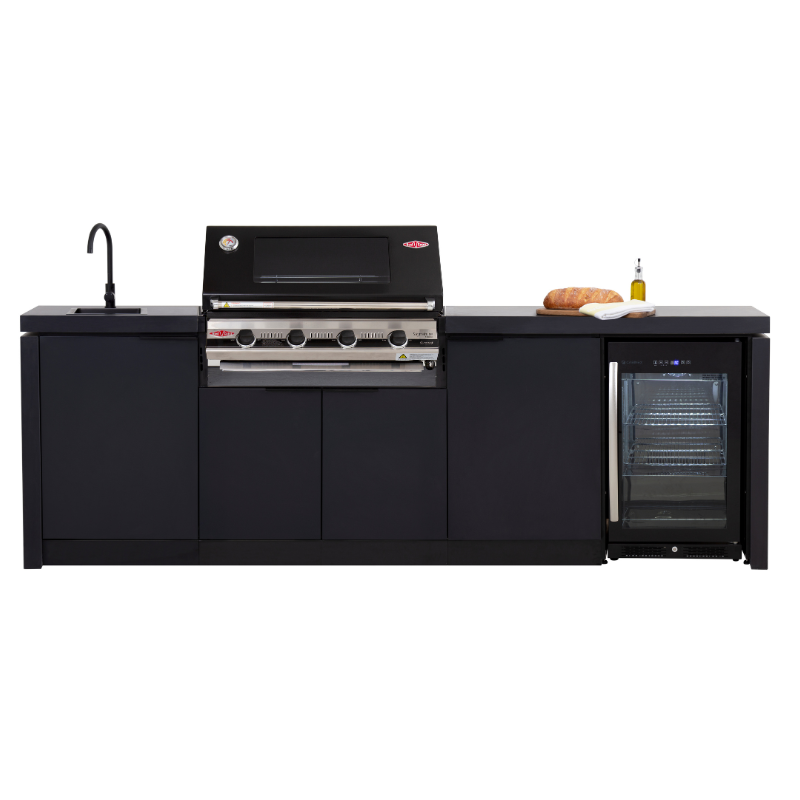 Cabinex Classic Series Outdoor Kitchen with BeefEater 3000E 4 Burner BBQ with Fridge and Sink