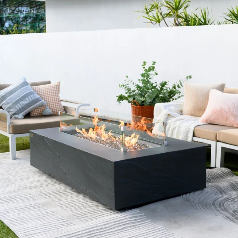 Elementi Fire Plus Cape Town Fire Table in Slate Black.