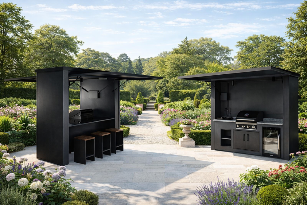 Grillandia Multi Cabana with G4 4-burner gas grill, Sink & Drink Cooler