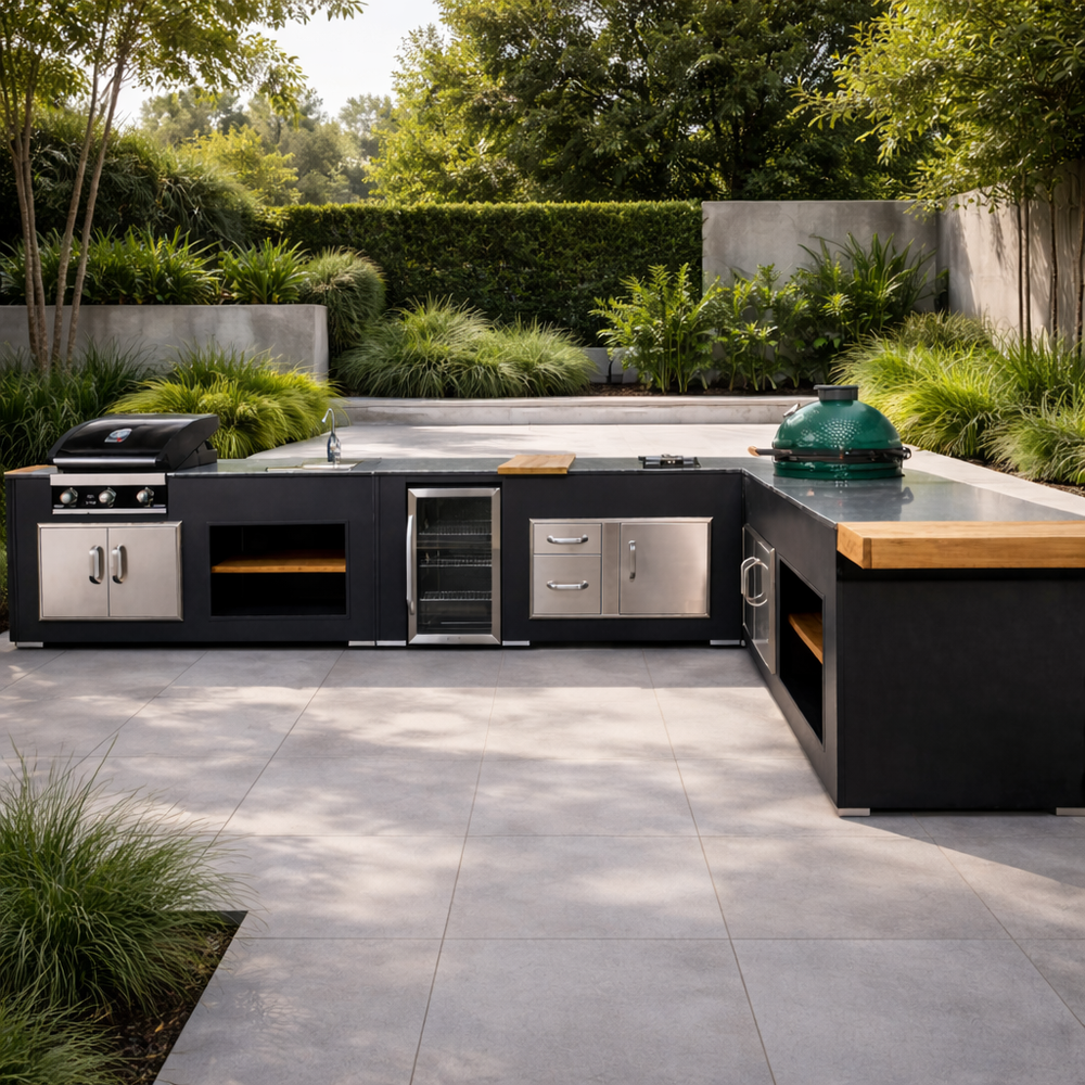 Grillandia Medium Well Outdoor Kitchen Maxim G5 with Big Green Egg & Weather Cover