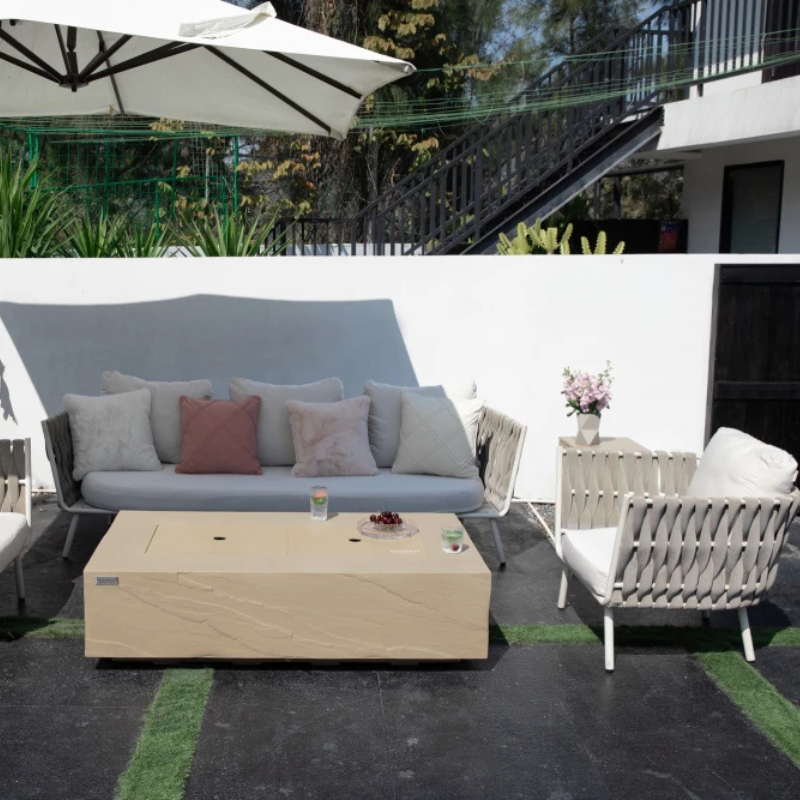 Elementi Fire Plus Colorado Fire Table in Sunlight Yellow.