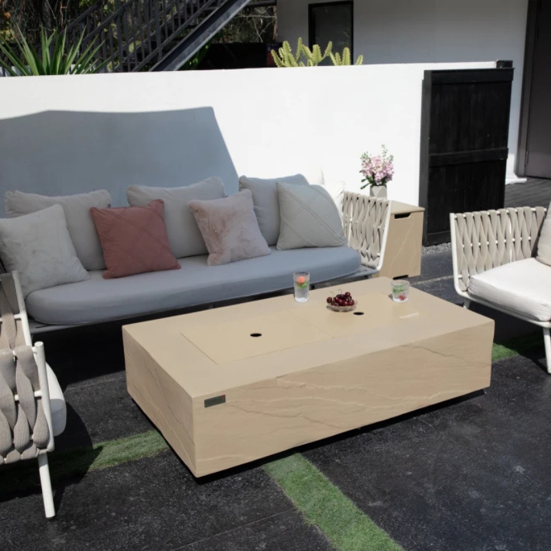 Elementi Fire Plus Colorado Fire Table in Sunlight Yellow.